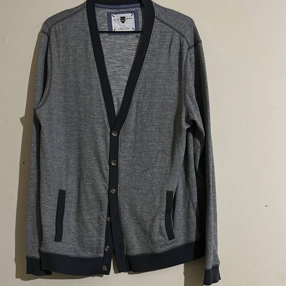 Brand Cardigan in Black and Gray